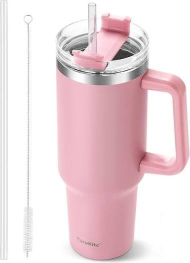 Personalised 40 oz Tumbler with Handle and Straw (Flip Lid) – personalised tumbler with name