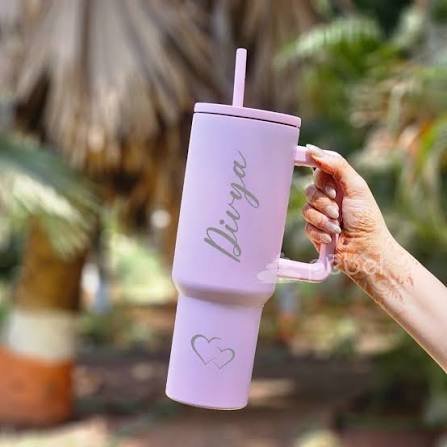 Engraved Name Tumbler with Heart – 40 oz with Handle photo 3