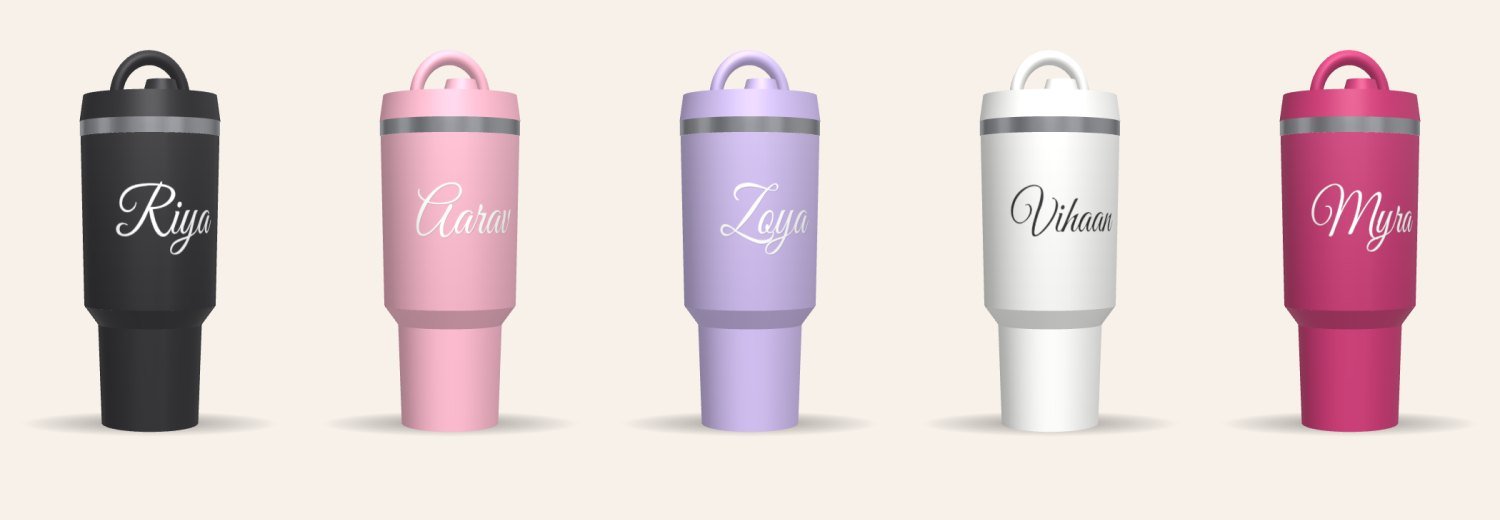 Flip Straw Tumbler with Carry Handle – Customised Name (30 oz) photo 2